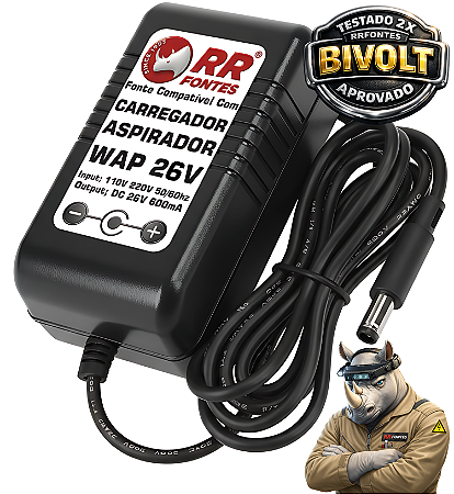 Fonte Carregador DC 26v Para Aspirador De Pó WAP