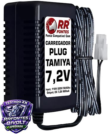 Fonte Carregador DC 7,2v Tamiya Para Baterias Bivolt Nimh Nicd