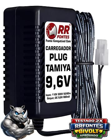 Fonte Carregador DC 9,6v Tamiya Para Baterias Bivolt Nimh Nicd