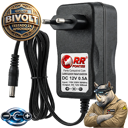 Carregador Fonte DC 12V Para Parafusadeira Skil 2511 e 2255