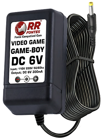 Fonte DC 6V Para Nintendo Game-Boy Classico 1° Geração