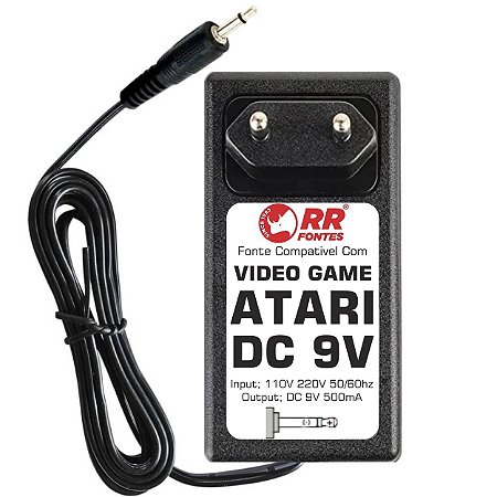 Fonte DC 9v Para Video Game Atari Polivox 2600 e Outros