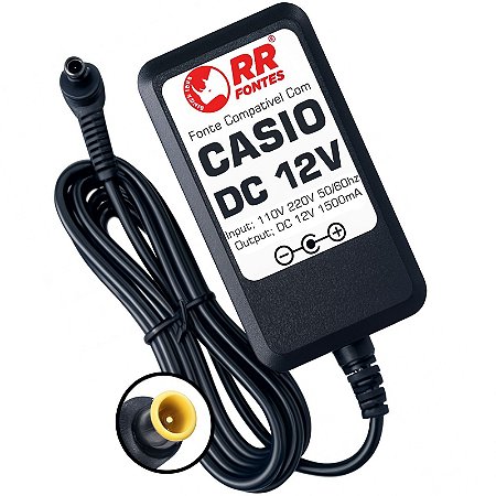 Fonte DC 12V 1.5A Para Teclado Casio AD-12150
