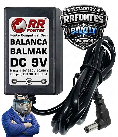Fonte DC 9V 1,5A Para Balança Pesadora Eletronica Balmak
