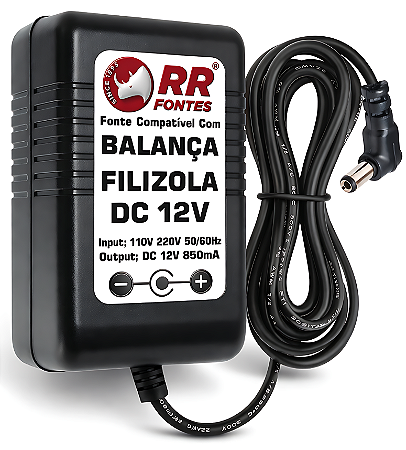Fonte DC 12V Para Balança Filizola Pluris, Cristal, CS, EA