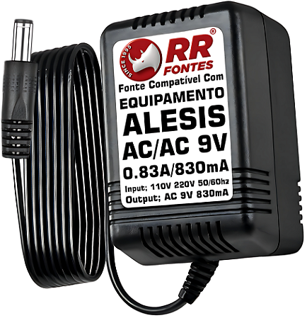 Fonte AC 9v 830mA Para Equipamentos Alesis