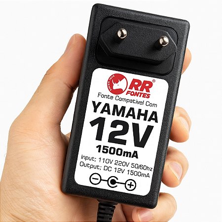 Fonte DC 12V 1.5A Para Baterias Eletronicas, Teclados e Sintetisadores Yamaha