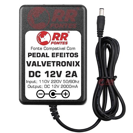 Fonte DC 12V Para Pedal Pedaleira Valvetronix Vox Tonelab St Da5