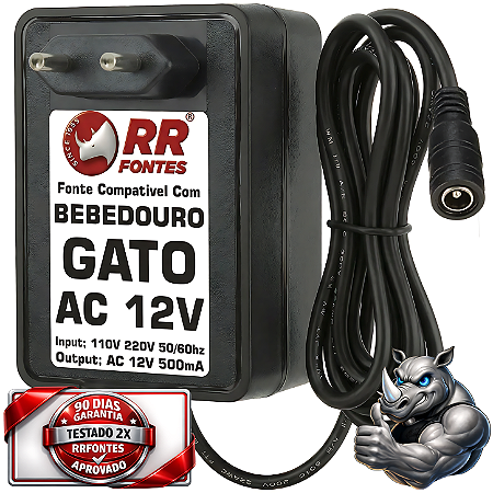 Fonte AC 12v Bebedouro De Agua Para Animais Domesticos