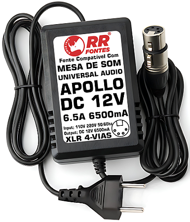 Fonte 12V 6.5A 4 Vias Para Interface De Audio Apollo