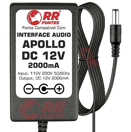 Fonte DC 12V 2A Para Rack De Interface De Audio Apollo