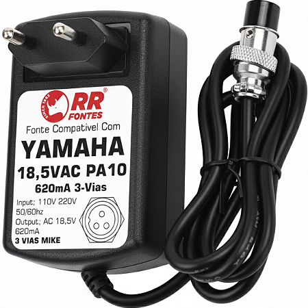 Fonte AC 18,5V 0.620A Para Mesa De Som Mixer Yamaha PA-10 PA10