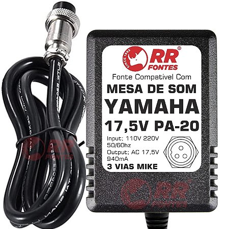Fonte AC 17,5V 0.940A Para Mesa De Som Mixer Yamaha PA-20 PA20