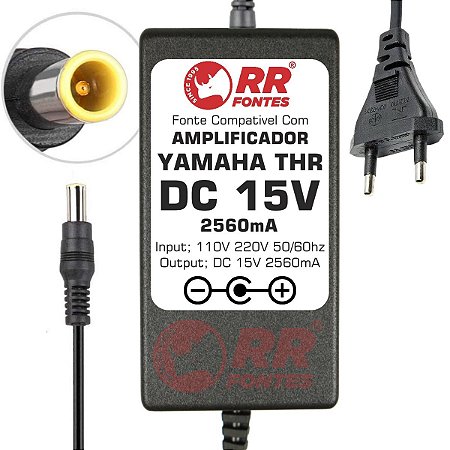 Fonte DC 15V 2.56A Para Amplificador De Guitarra Yamaha