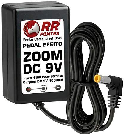 Fonte DC 9V 1A Para ZOOM AD-16 Pedal, Máquinas de Ritmo, Violão, Processadores