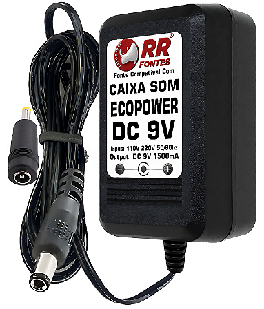 Carregador Fonte DC 9V Para Caixa Ecopower