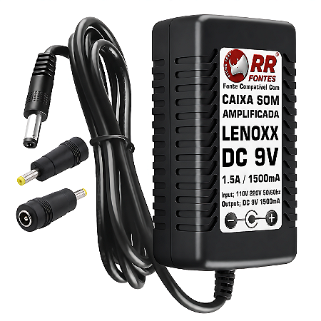 Carregador Fonte DC 9V Para Caixa Amplificada Lenoxx