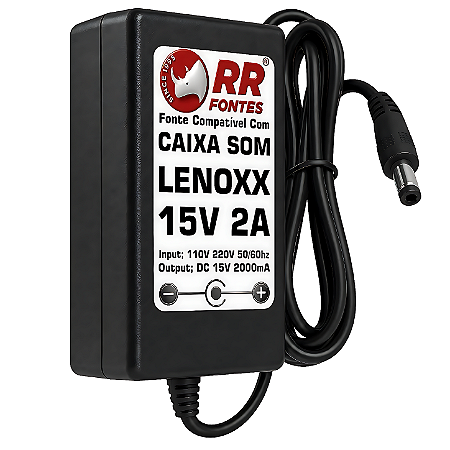 Carregador Fonte DC 15V Para Caixa Amplificada Lenoxx