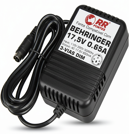 Fonte AC 17,5V 0.65A Para Mesa De Som Mixer Behringer Eurorack