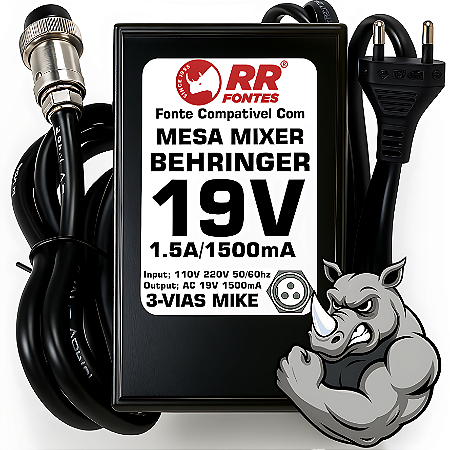 Fonte AC 19V 1.5A Para Mixer Behringer Eurorack