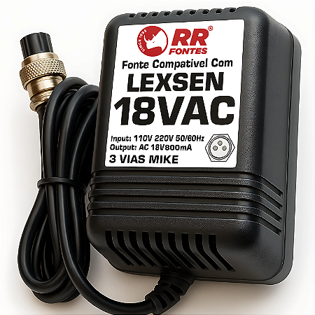 Fonte AC 18V 0.7A Para Mesa De Som Mixer Lexsen PM