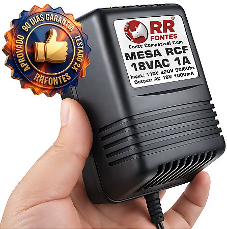Fonte AC 18V 1A Para Mixer Mesa RCF LivePad