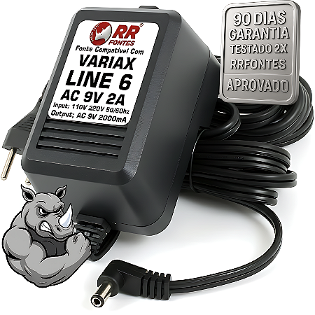 Fonte AC 9V 2A Para Violão e Guitarra Variax Line 6