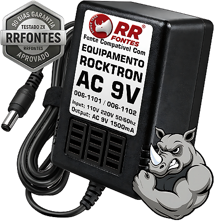Fonte AC 9V 1.5A Para Pedal Pedaleira ROCKTRON