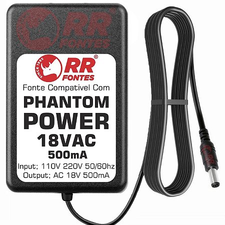 Fonte AC 18V Para Condensador Phantom Power De 48V