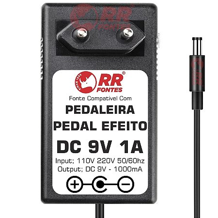 Fonte DC 9V Para Pedal Pedaleira BBE