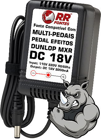 Fonte DC 18V Para Pedal Pedaleira MXR