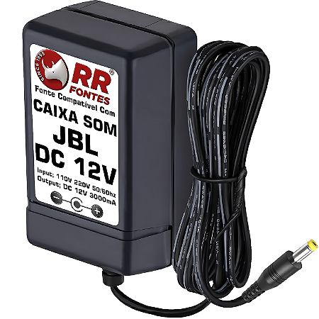 Fonte Carregador DC 12V 1,5A Para JBL Flip, On Stage, OnBeat