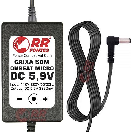 Fonte Carregador DC 5,9V 3.33A Para Onbeat Micro Speaker Dock Da JBL