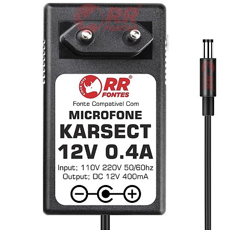 Fonte Carregador DC 12V Para Microfone KARSECT HHD12-300