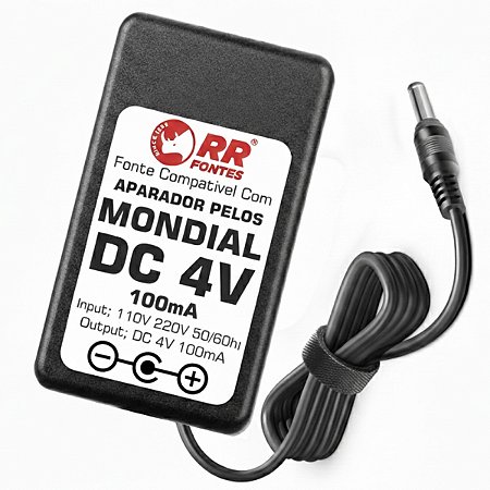 Fonte Carregador DC 4V Para Aparador De Pelos Mondial De 4 Volts