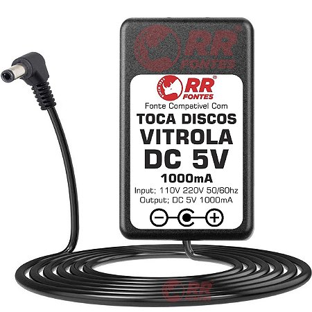 Fonte Carregador DC 5V Para Toca-Disco Vitrola Multilaser Pulse