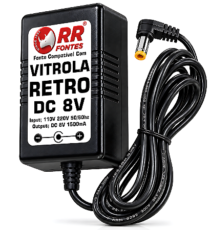 Fonte DC 8V Para Toca-Disco Vitrola Pulse Sinatra