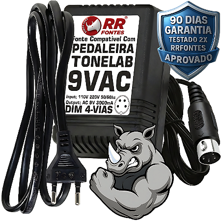 Fonte AC 9V 3A Para Pedal Pedaleira Vox Valvetronix ToneLab