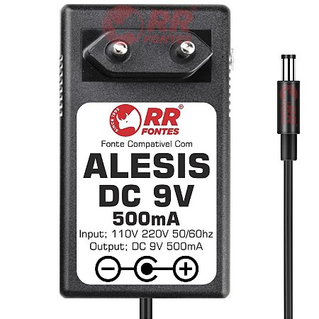 Fonte DC 9V 0.5A Para Bateria Eletronica Alesis