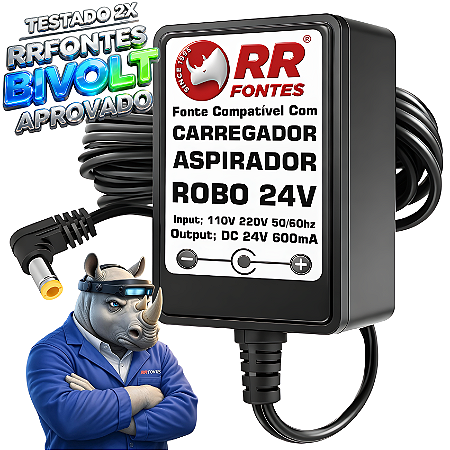 Fonte Carregador DC 24v Para Robo Aspirador Xrobot XR