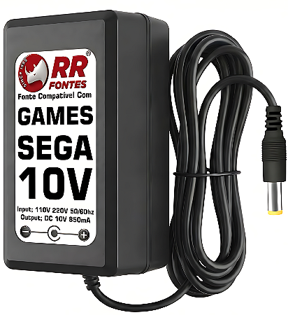 Fonte DC 10V Para SEGA Tec Toy, Mega Drive, Genesis, Nomad, CDX
