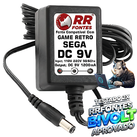 Fonte DC 9v Para Video Game Antigo