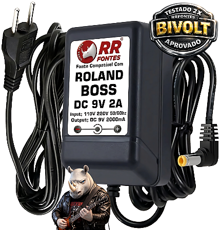 Fonte DC 9V 2a Para Acordeon Roland FR-1 FR-2
