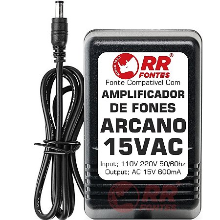 Fonte AC 15V Para Amplificador de Fone Ouvido Arcano ha-40x e PHAE-40