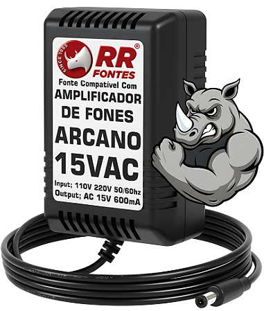 Fonte AC 15V Para Amplificador de Fone Ouvido Arcano ha-40x e PHAE-40