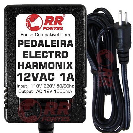 Fonte AC 12V Para Pedal Pedaleira Electro-Harmonix EU12AC-1000