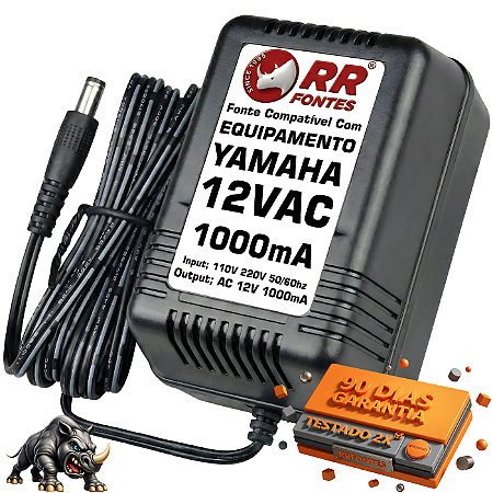 Fonte AC 12V 1A Para Processador Efeito Yamaha Magicstomp DC UD AG AGS