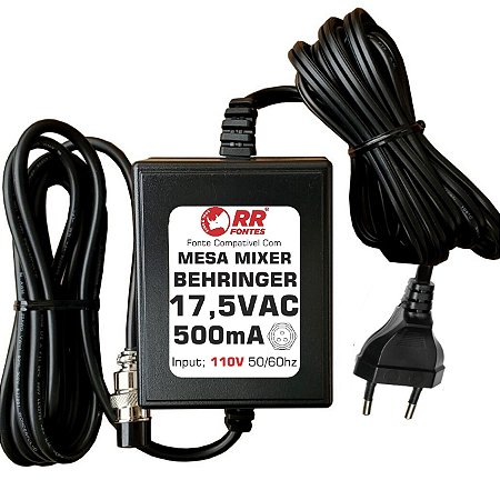 Fonte AC 17,5V 110V Para Mesa De Som Mixer Behringer Eurorack