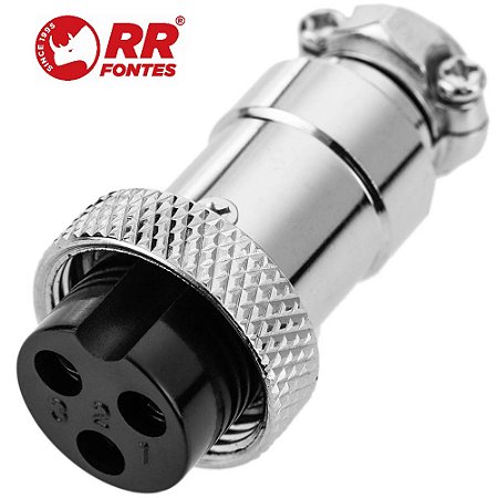 Conector Mike 3 Pinos Mesa de Som Mixer Fêmea GX16