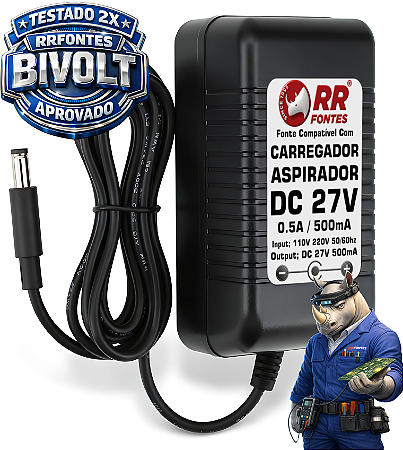 Fonte Carregador 27v Para Aspirador Black Decker Av240